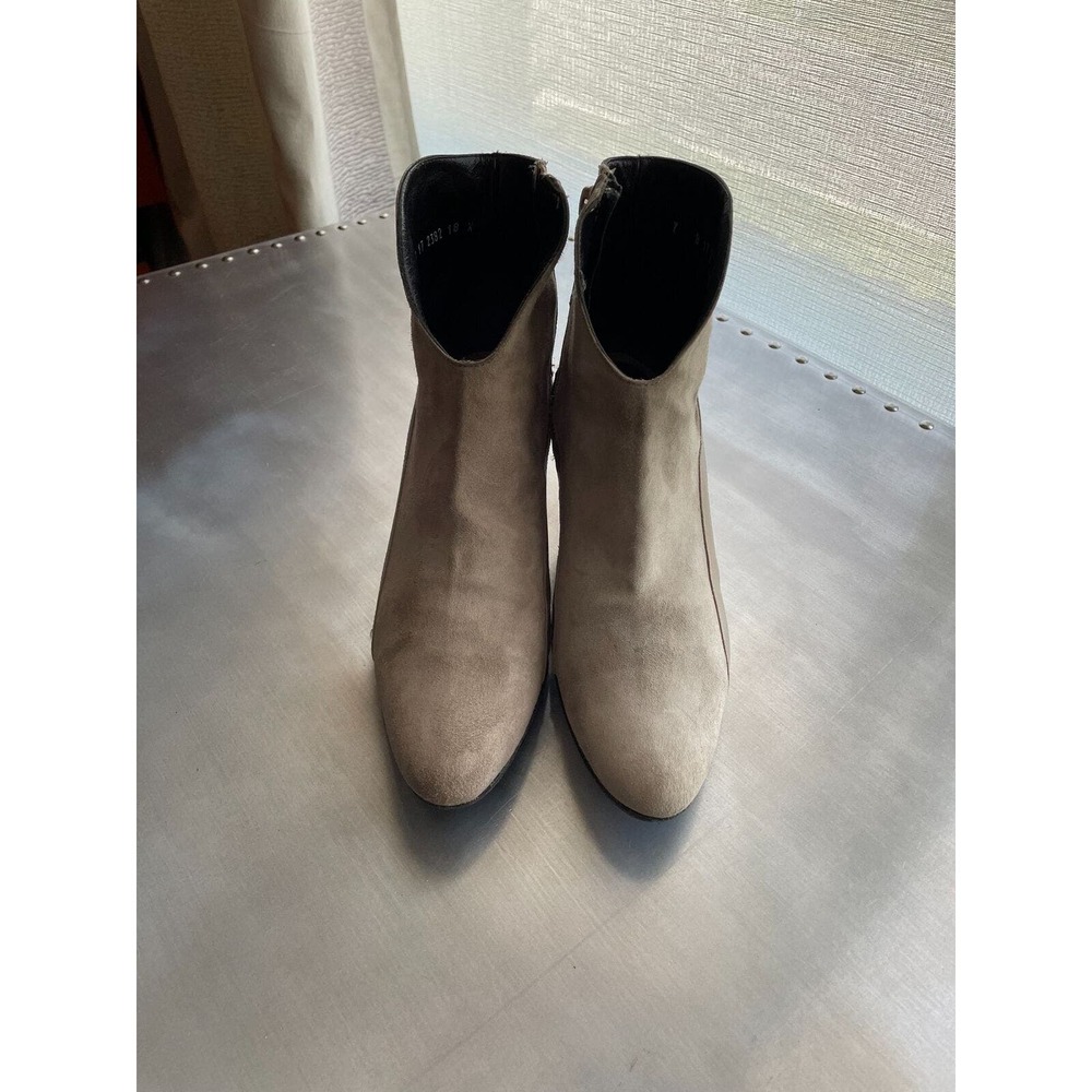 Pre-owned Robert Clergerie Gray Suede Ankle Booties Wedge SZ 7 Made in France - Picture 6 of 9